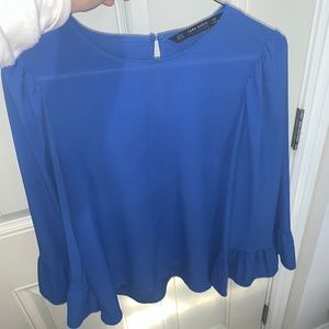 ZARA fancy top with ruffle flowy sleeves